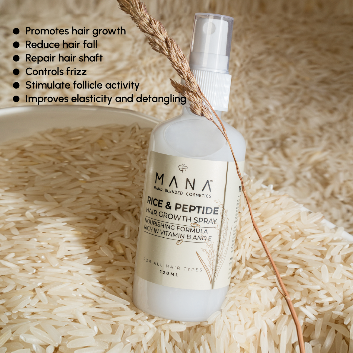Shop Rice and Peptide Hair Growth Spray at Mana Beauty Spirit