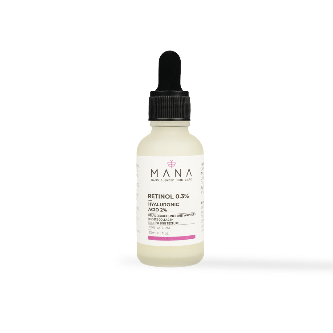 Shop Retinol 0.3 % Hyaluronic acid 2% 30ml at Mana Beauty Spirit